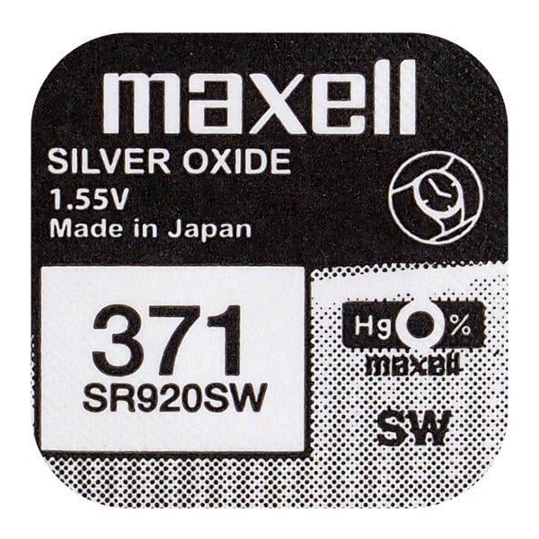 Батарейка годинникова срібно-цинкова Maxell 371 SR920SW AG6/171 1,55V блістер 1 шт. (3116)