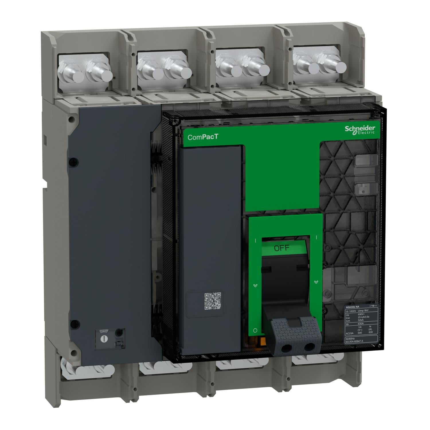 Выключатель-разъединитель Schneider Electric ComPacT NS630b NA I-0 4P фиксированный с ручным управлением 630A 690V (C063S4NAFM)