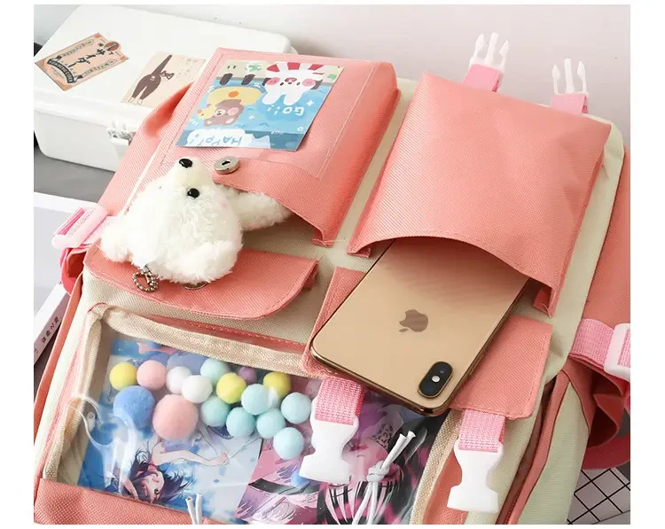 Шкільний набір для дівчинки-підлітка SG406-4 4в1 портфель/пенал/косметичка/сумка-шоппер Білий/Рожевий (DR014350) - фото 6 Шкільний набір для дівчинки-підлітка SG406-4 4в1 портфель/пенал/косметичка/сумка-шоппер Білий/Рожевий (DR014350) - фото 6