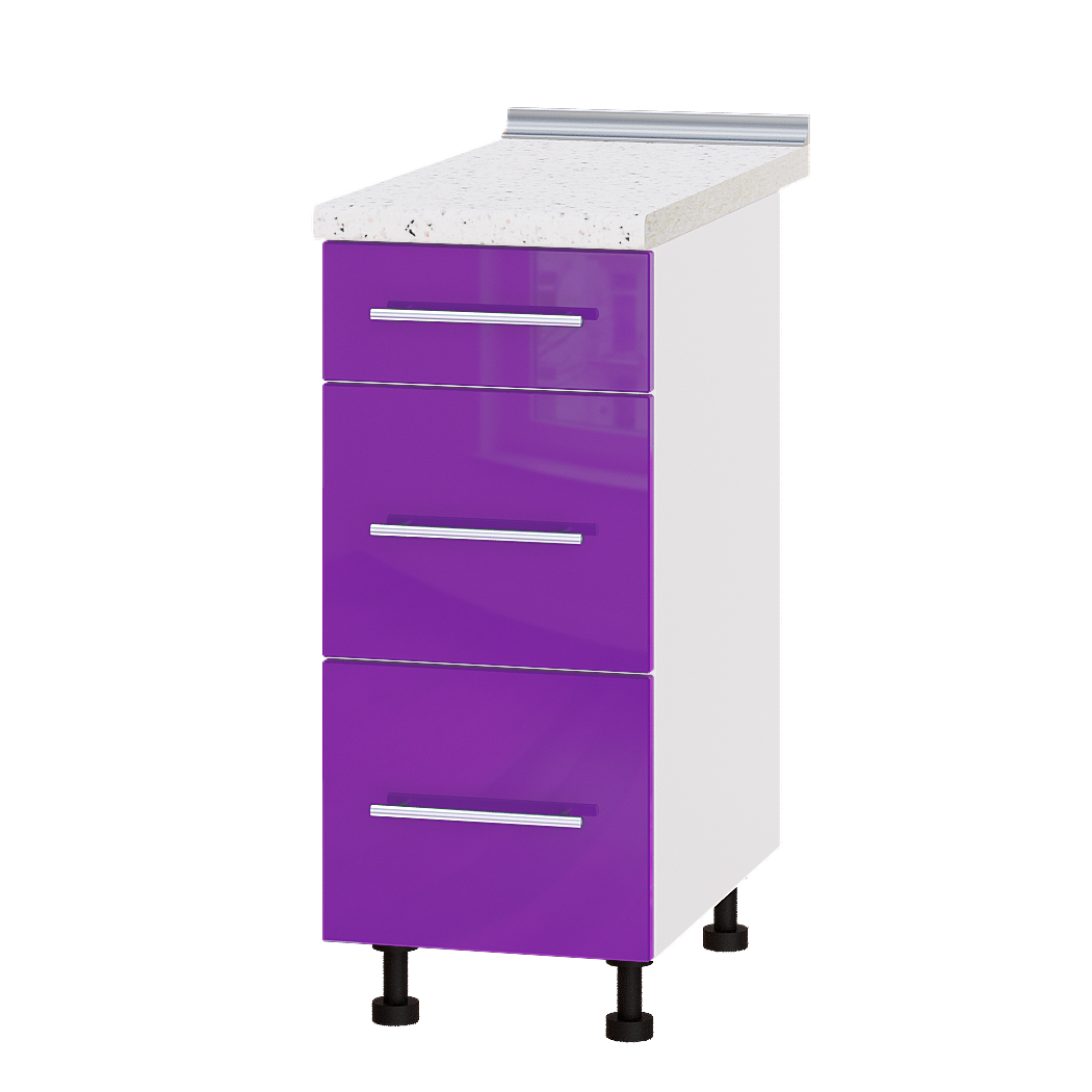 Шкаф нижний Эверест Модерн модуль Низ Н87-350 35х47х85 см Сиреневый глянец/Белый (02957)