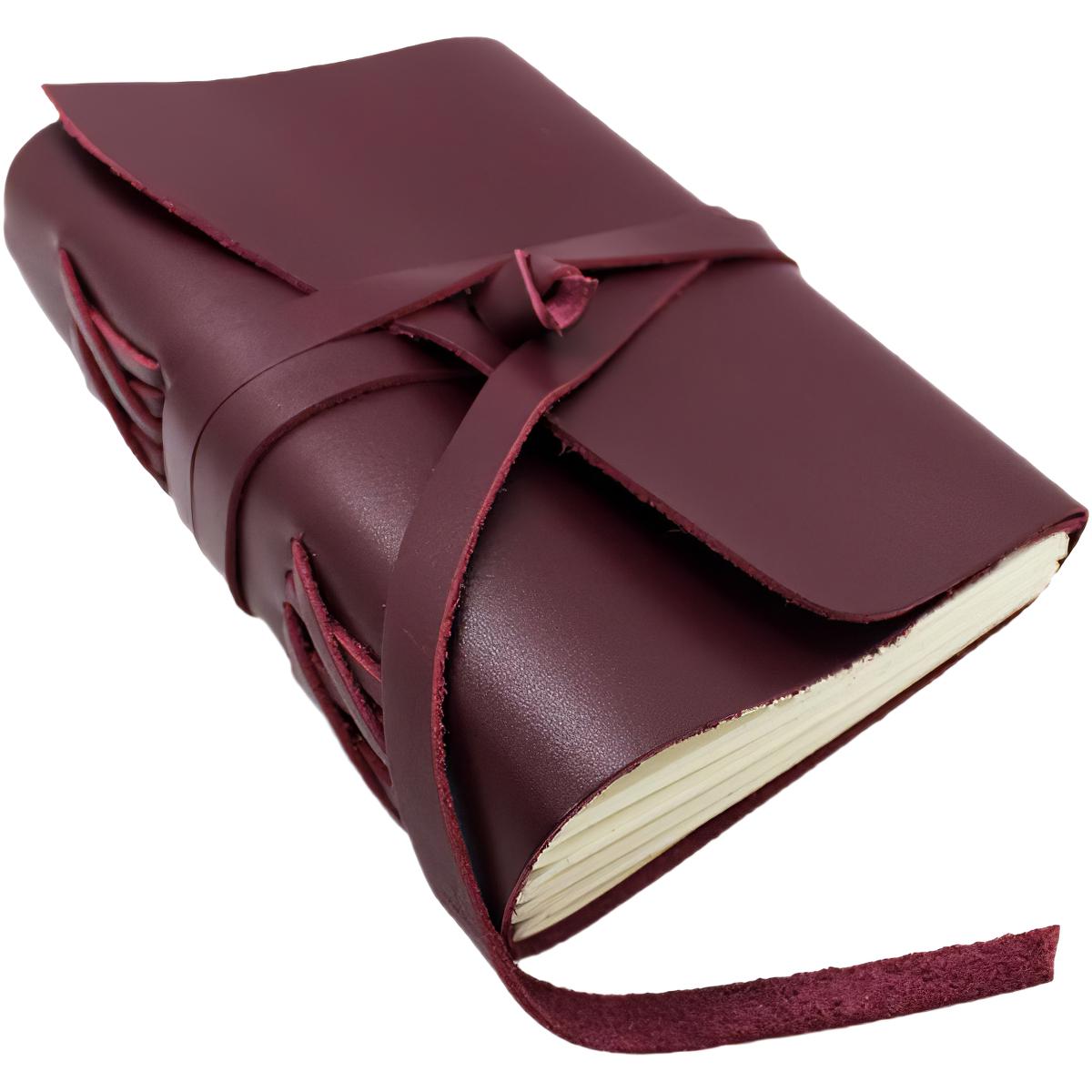 Жіночий блокнот Comfy Strap В6 в лінію ручної роботи зі шкіри Кайзер Бордовий - фото 2
