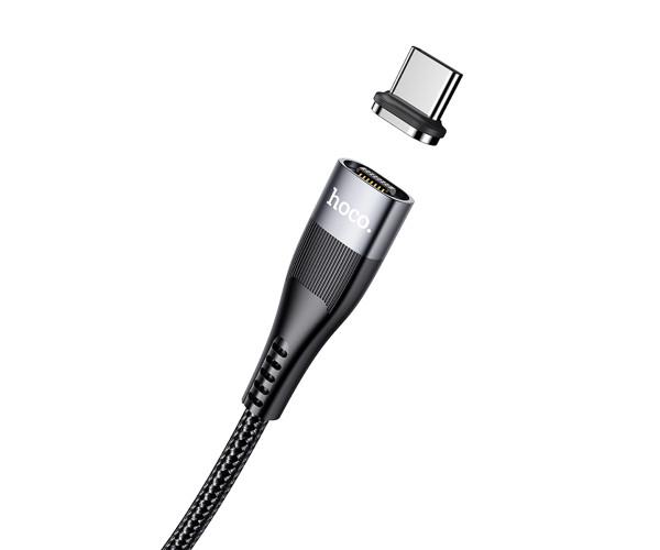 Кабель-Data Hoco U99 Vortex Magnetic Cable Type-C 5A 100 W 2 м Black - фото 3