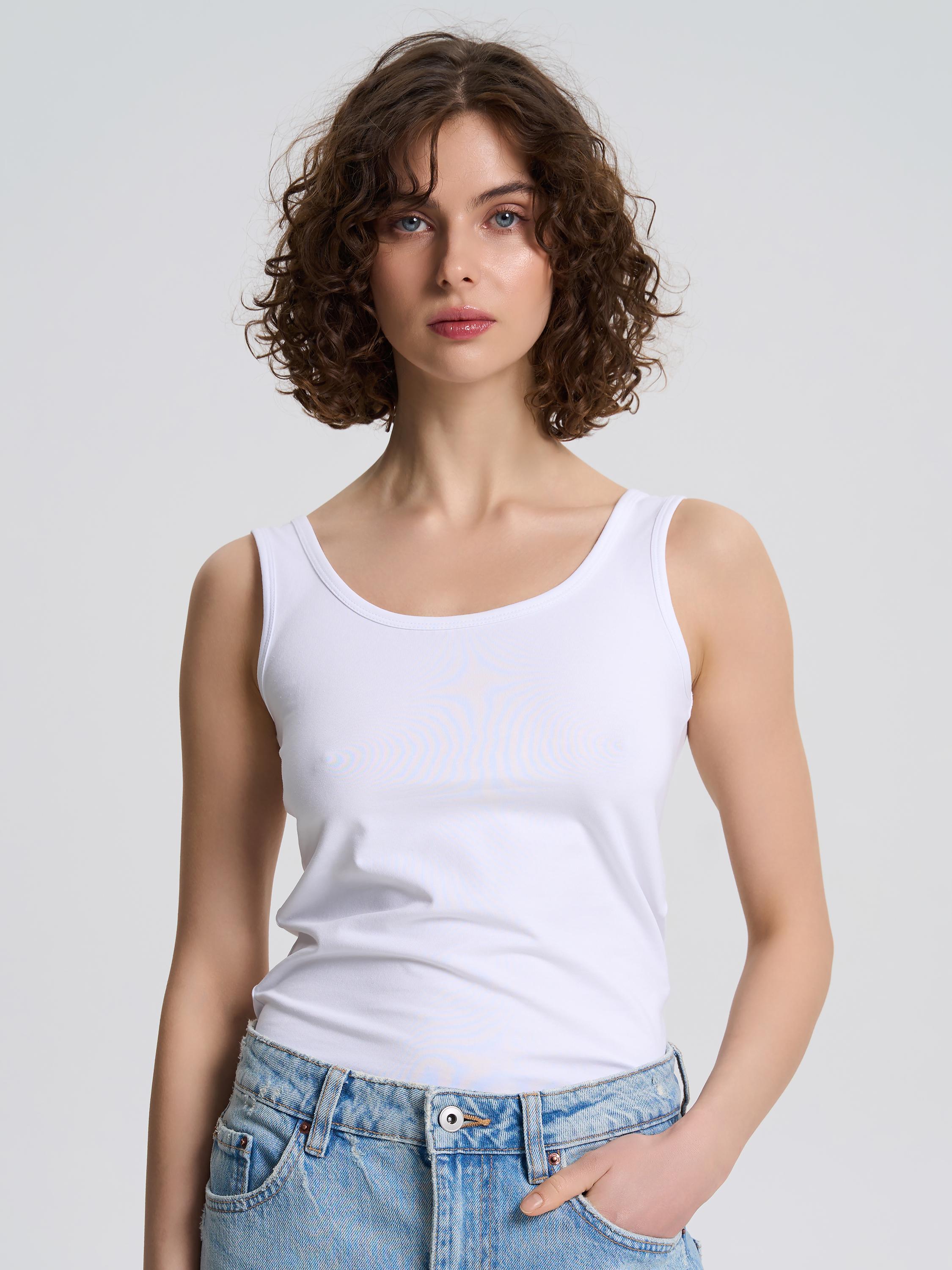 Майка женская на широких бретелях ROZA 200126 XS Белый (4824005700101) Майка женская на широких бретелях ROZA 200126 XS Белый (4824005700101)