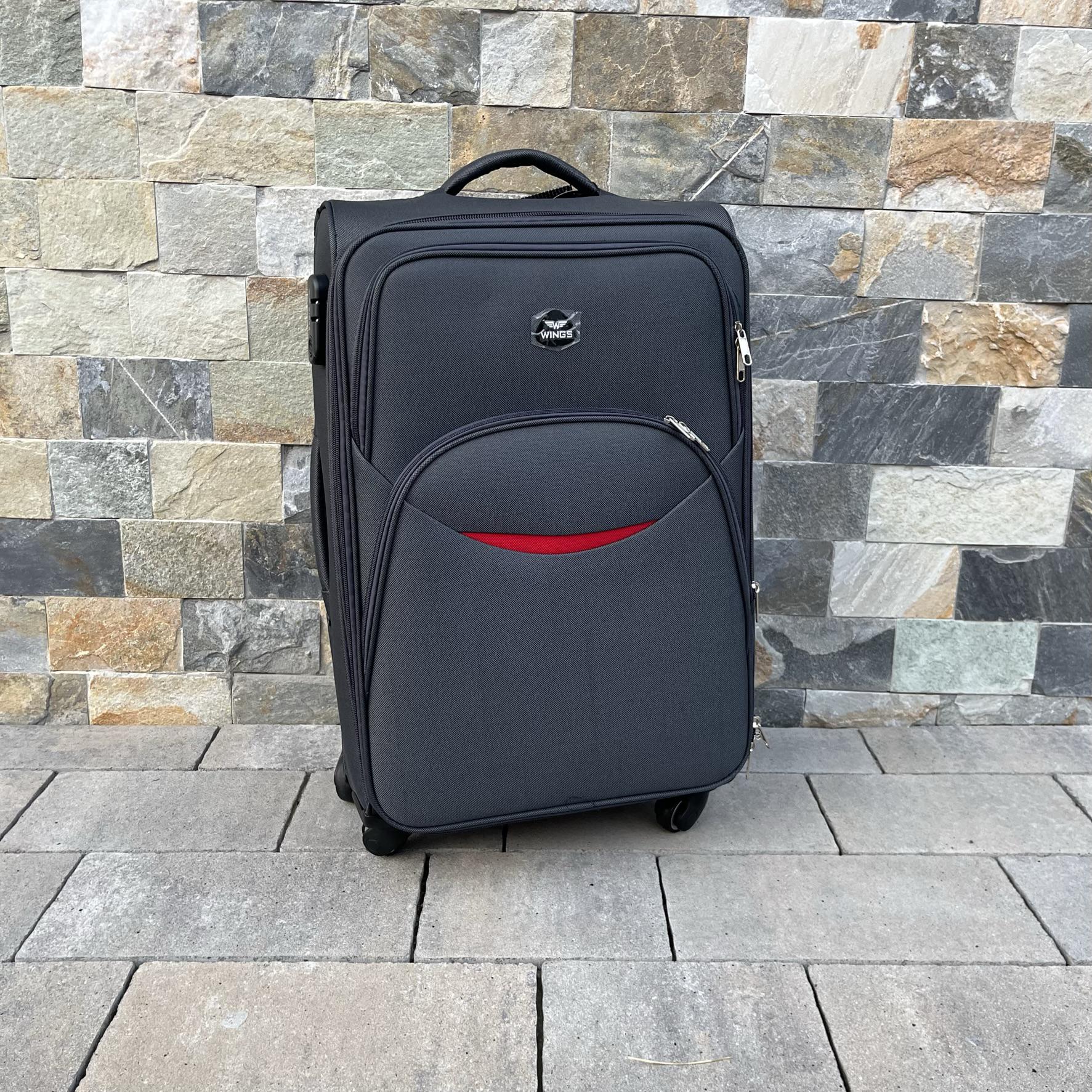 Валіза тканинна середня на 4 колесах Wings 1708 M Сірий - фото 2 Валіза тканинна середня на 4 колесах Wings 1708 M Сірий - фото 2