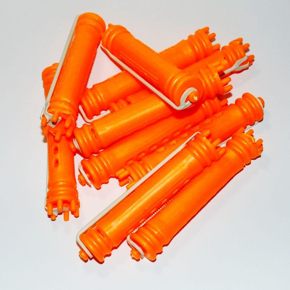 Бигуди-коклюши для завивки волос ДенІС professional 12х90 мм 10 шт. Оранжевый (1453070134)