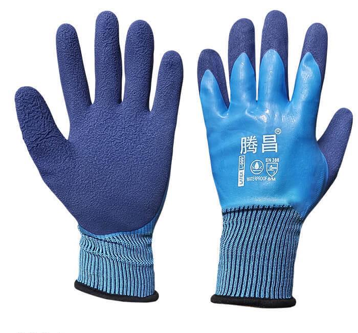 Рукавиці робочі з латексним та гумовим покриттям 12 пар (0004)