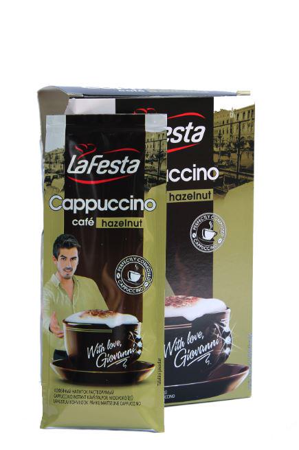 Кавовий напій La Festa capuccino hazelnut у стіках 10 шт. 12,5 г