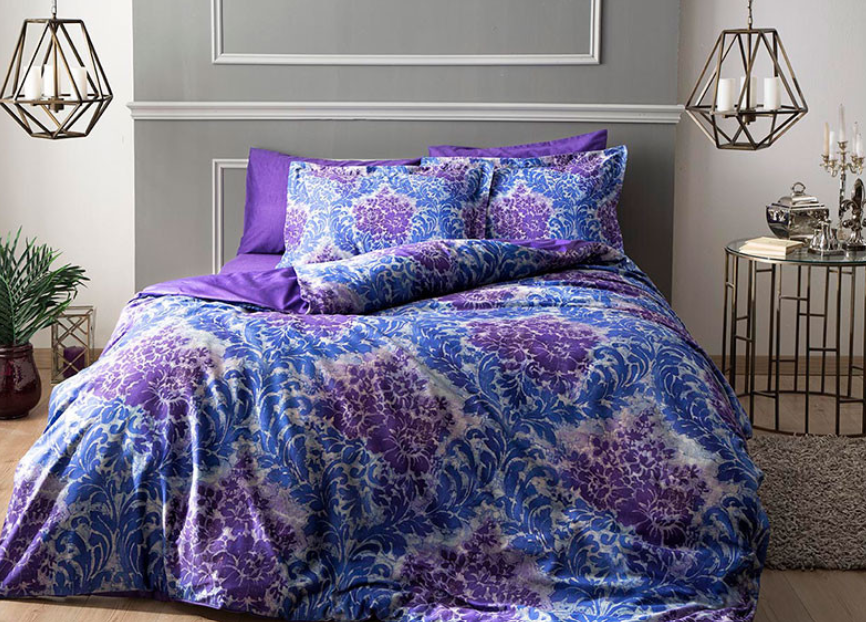 Постельное белье TАС Solandis Сатин digital Евро Синий