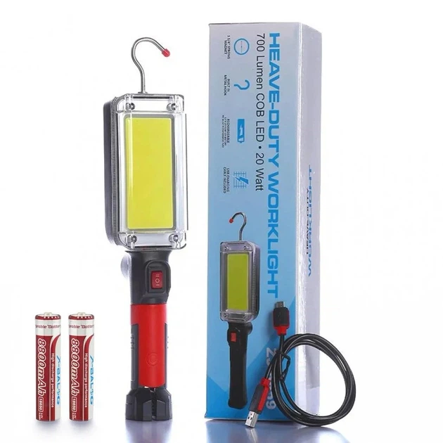 Фонарь аккумуляторный Bailong BL-8859B 800 лм с COB-панелью 2х18650 и USB-заряжанием (PH00508)