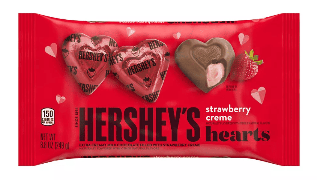 Конфеты шоколадные Hershey's Strawberry Creme Hearts Candy 249 г (2900178987)