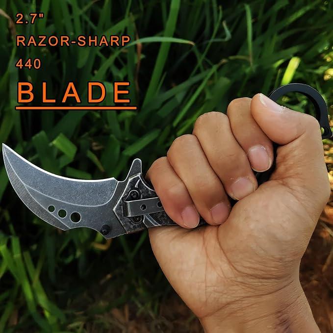 Ніж кишеньковий складаний Vividstill з кліпсою та 3D-рельєфом тиснений - фото 2