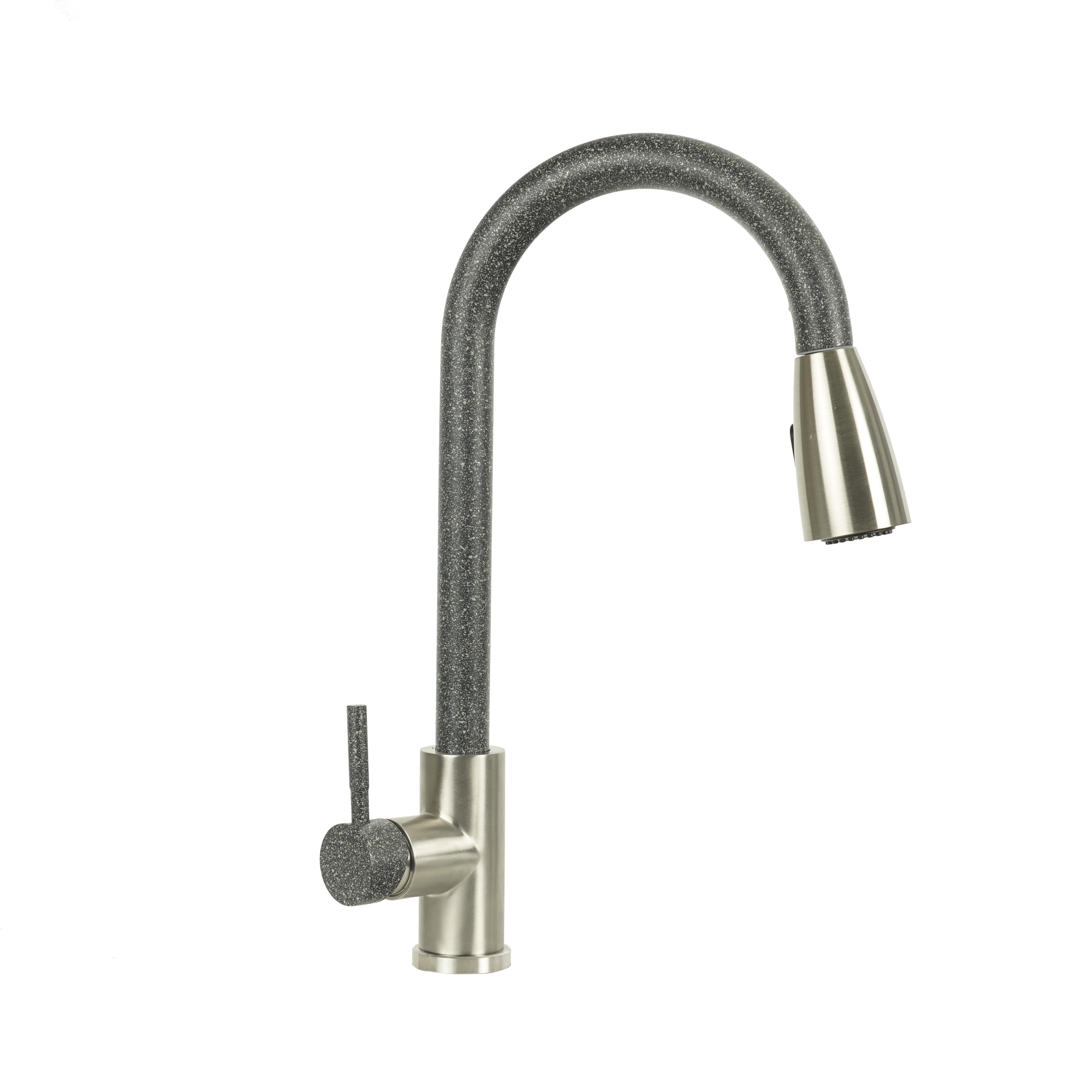 Смеситель Platinum KT 8203 с выдвижным изливом Графит (8614) Смеситель Platinum KT 8203 с выдвижным изливом Графит (8614)