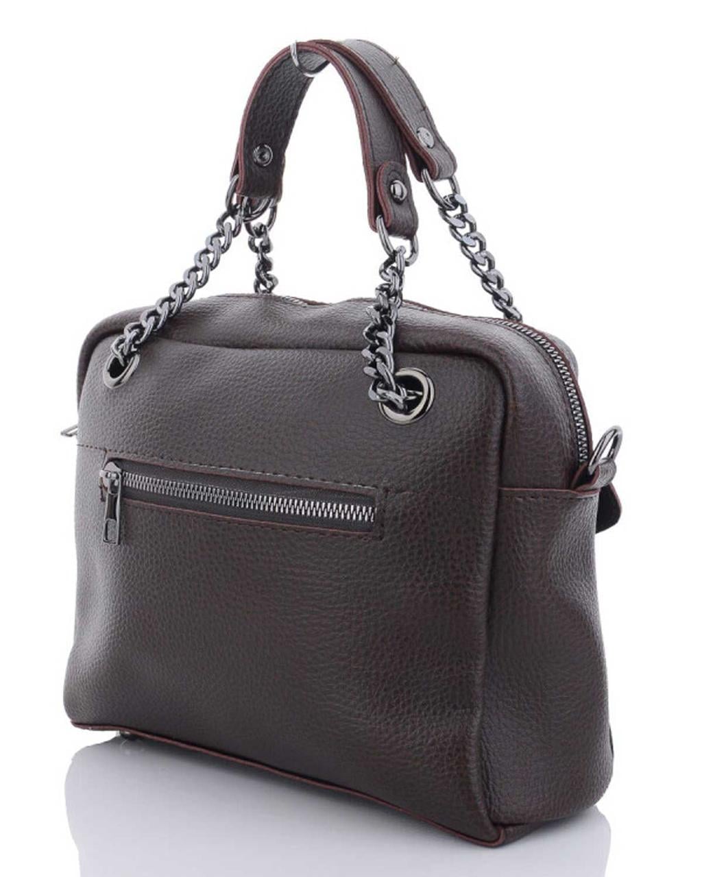 Женская сумка Welassie Хлоя из кожзаменителя с 2 ручками и ремешком Шоколадный (1994030824)