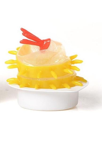Презерватив Recare Spike с усиками и спиралью шипов Yellow
