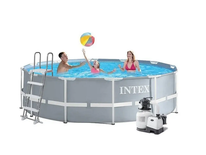 Бассейн каркасный Intex Prism Frame круглый 366х122 см 10685 л с песчаным насосом (26718-7)