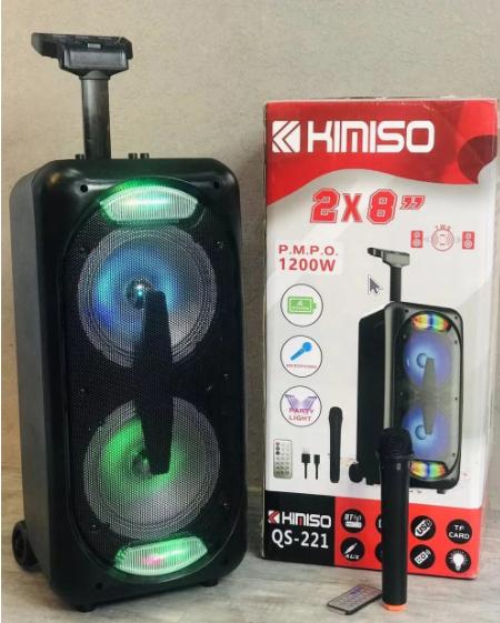 Аккумуляторная колонка KIMISO QS-221BT USB/FM/BT/LED 2x8 дюймов - фото 2