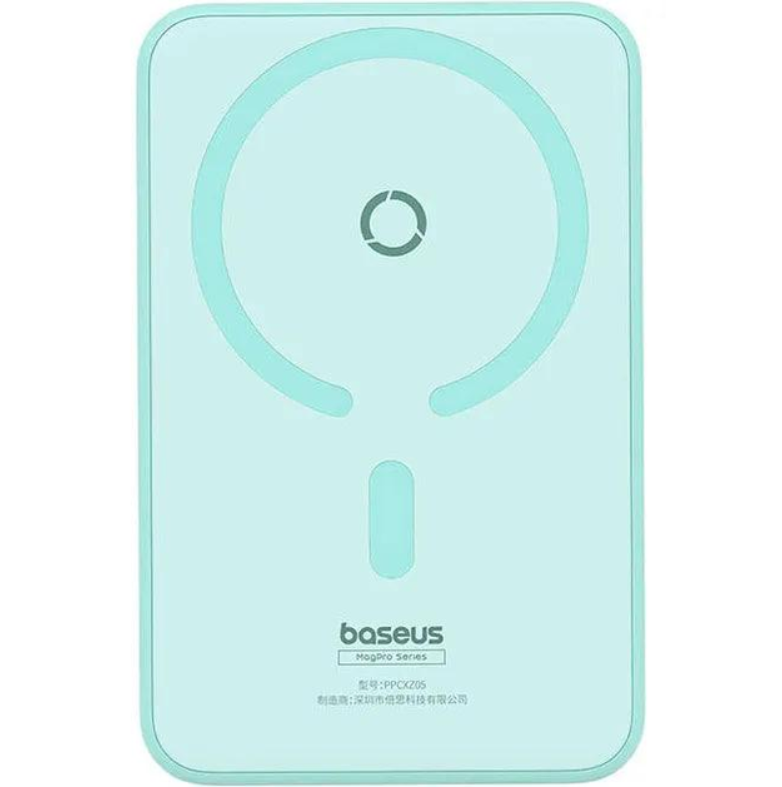 Повербанк BASEUS MagPro Magnetic Bracket Wireless Fast Charge 3A 2в1 QC3.0+PD3.0 з бездротовою зарядкою 15W/20W 5000 mAh Блакитний (P10064101333-00) - фото 8