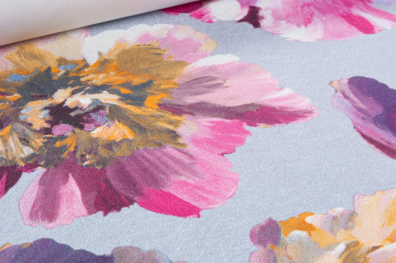 Обои флизелиновые GrandecoLife Universe 5 UI3107 Декор винил горячего тиснения 1,06х10,05 м Серо-красный