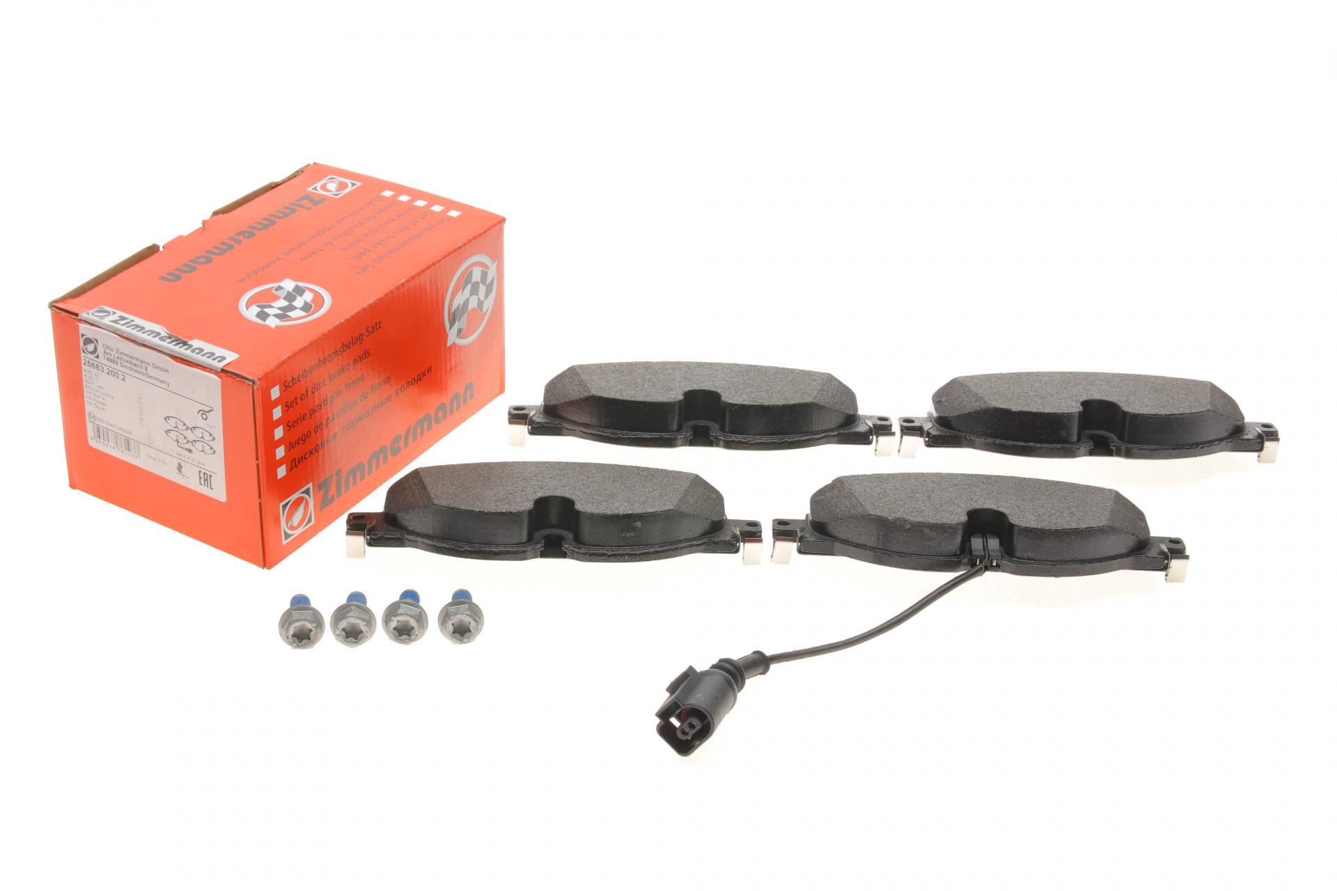 Колодки тормозные передние ZIMMERMANN 25683.200.2 VW Golf VII/VIII/Passat/Seat Leon 12-TRW с датчиком