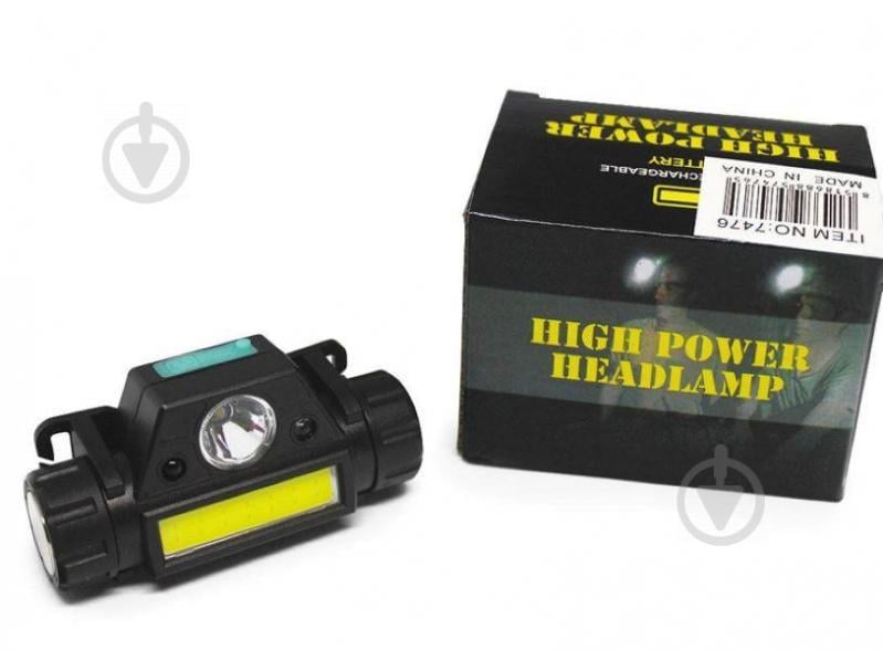 Фонарь налобный аккумуляторный Bailong с датчиком на движение BL1898 Черный