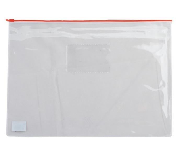 Папка-конверт на молнии zip-lock А5 Buromax BM.3947-99 глянцевый прозрачный пластик Красный (4823078953612)
