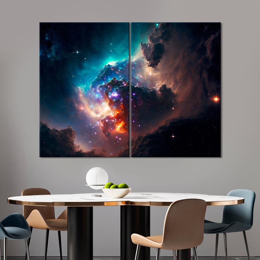 Картина космос Туманная галактика 165x122 см (A1281-2)