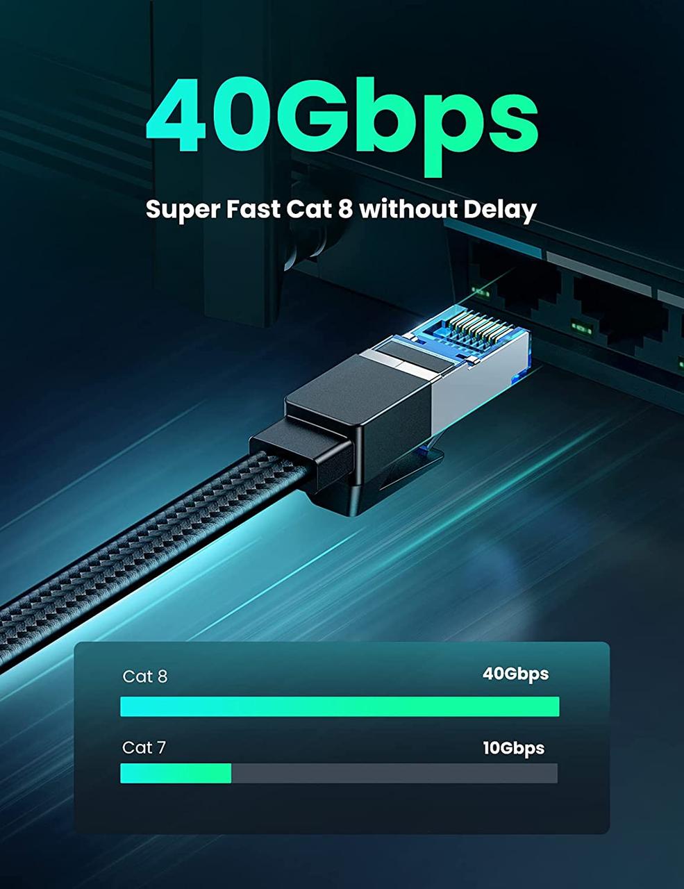 Високошвидкісний інтернет кабель RJ45 Ethernet UGREEN плоский плетений Lan 1 м (40169) - фото 2