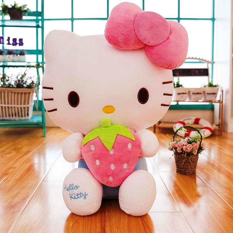 Мягкая игрушка плюшевая Masyasha Hello Kitty С клубничкой НKK-40 40 см Бело-розовый (14519861) - фото 3