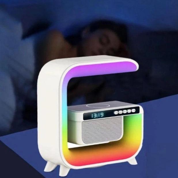 Ночной аккумуляторный RGB G3 с беспроводной зарядкой 15W и Bluetooth колонкой 3W Настольная смарт лампа - фото 2 Ночной аккумуляторный RGB G3 с беспроводной зарядкой 15W и Bluetooth колонкой 3W Настольная смарт лампа - фото 2