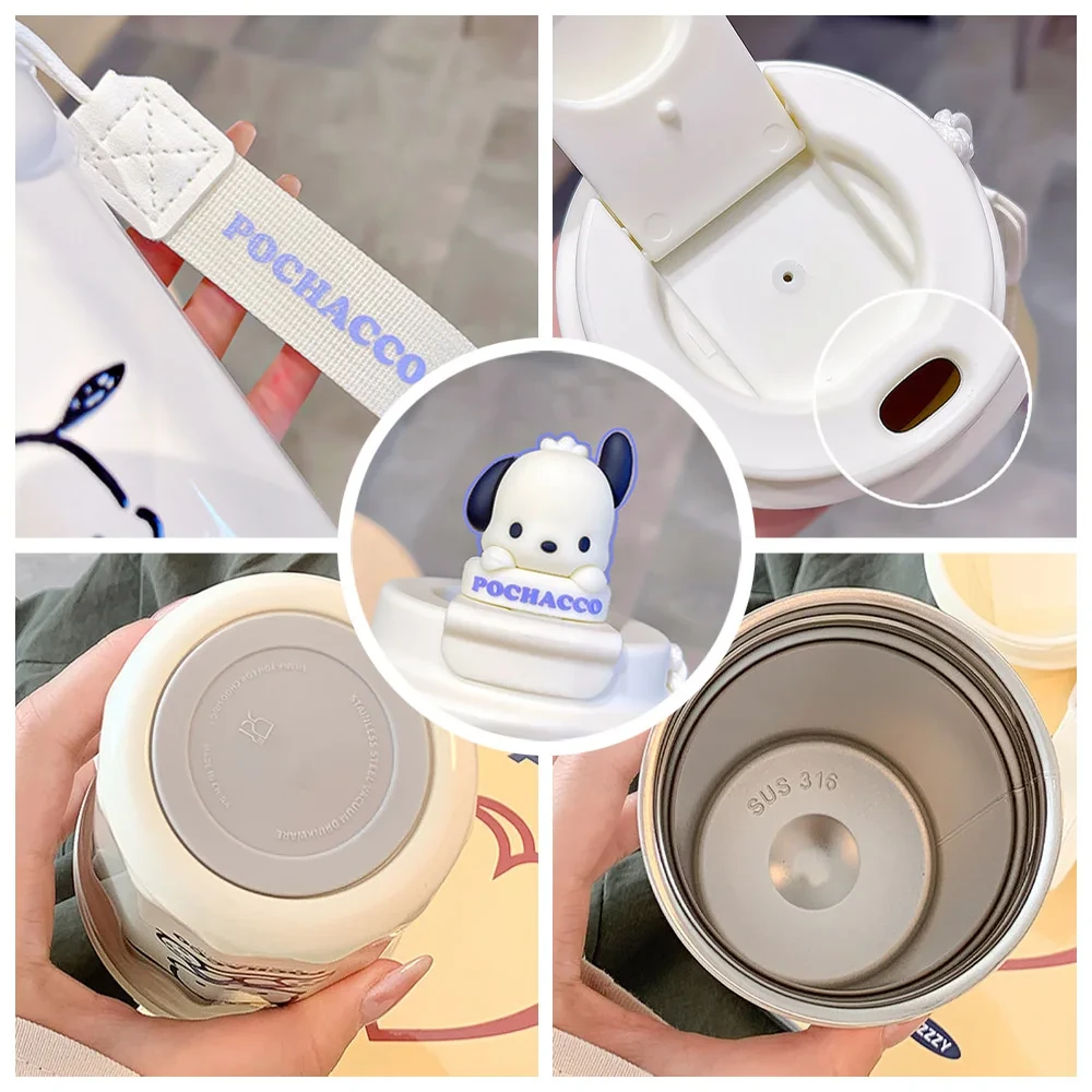 Чашка-термос Sanrio с 3D-куклами Pochacco из нержавеющей стали 480 мл Белый (998679) - фото 3 Чашка-термос Sanrio с 3D-куклами Pochacco из нержавеющей стали 480 мл Белый (998679) - фото 3
