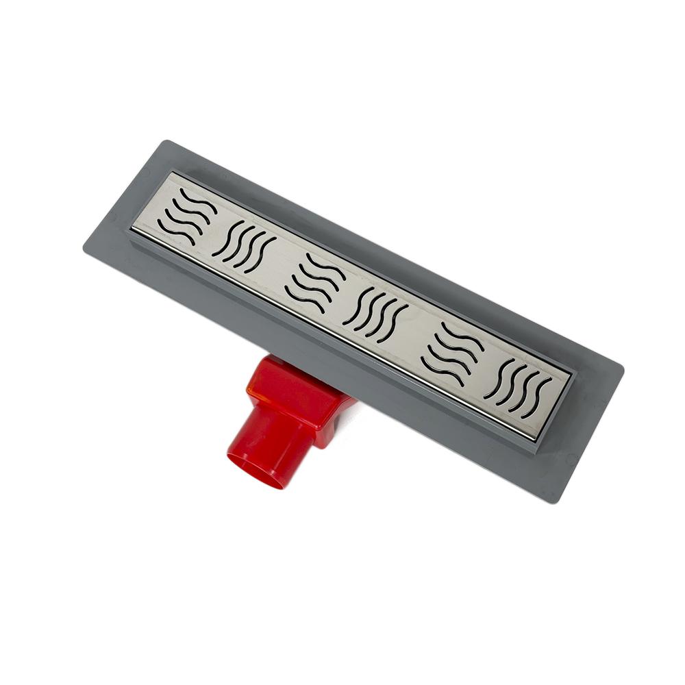 Трап душевой Sanpreis REVOLVE с фланцем s-сифон горизонтальный решетка волна 33 см