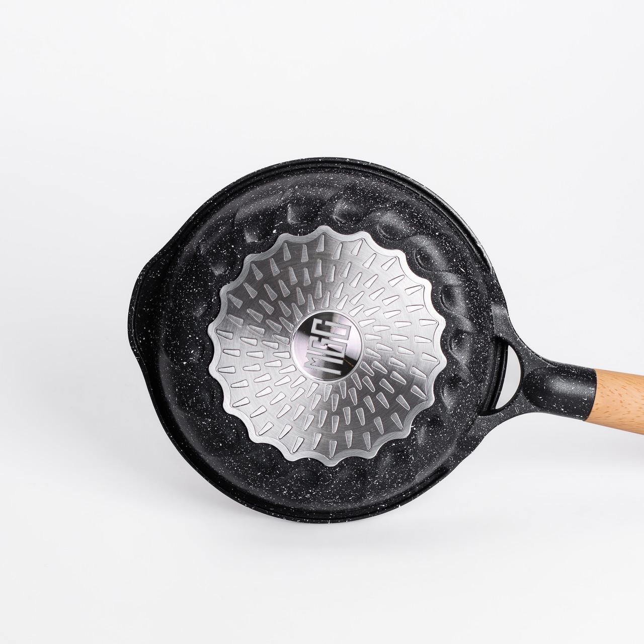 Сковорода алюмінієва мармурова MGC з антипригарним покриттям з товстим дном 1 л Ø 20 см Чорний - фото 3