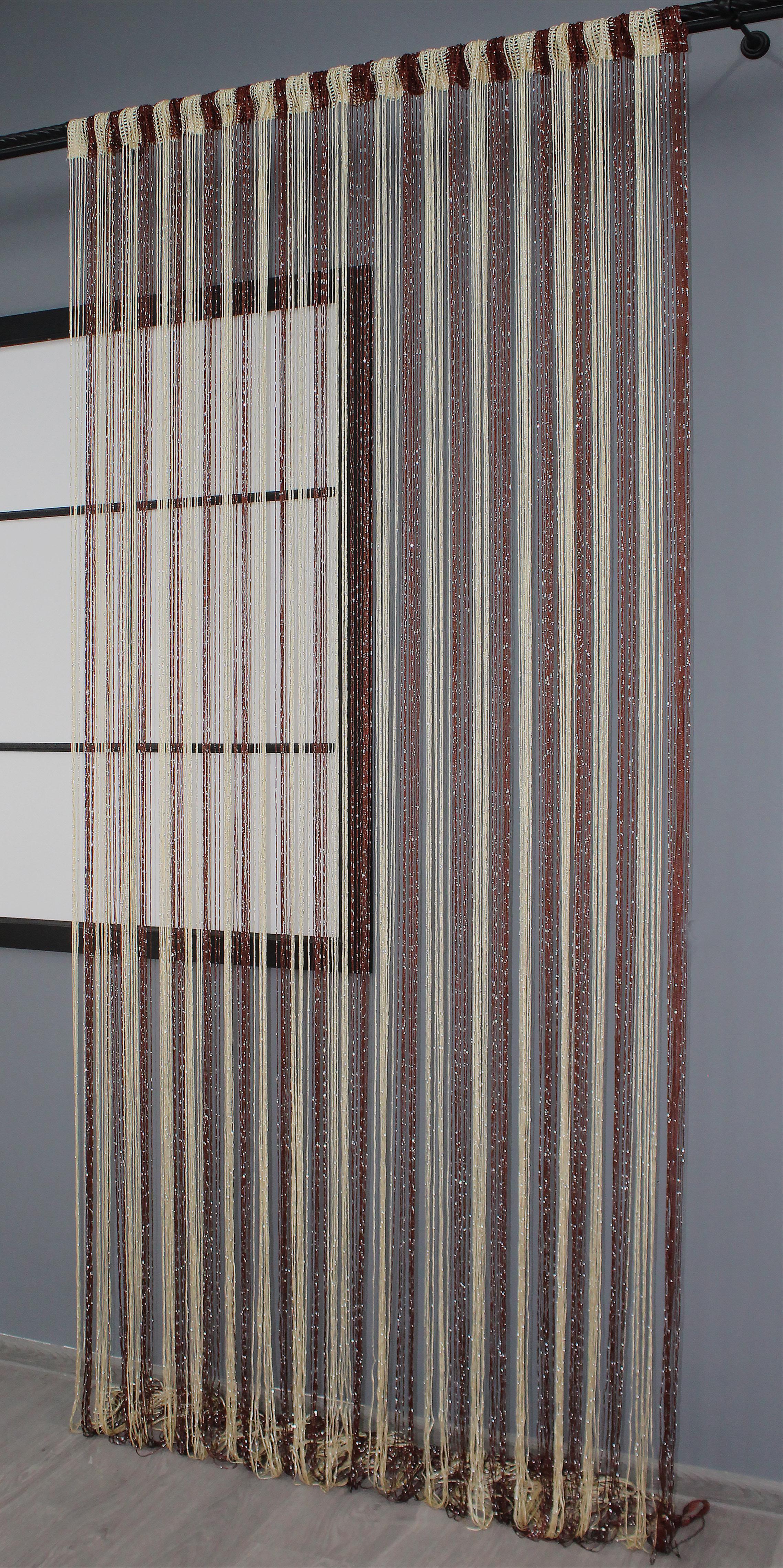 Шторы-нити с люрексом 300х300 см Коричневый/Бежевый (61-031) - фото 3 Шторы-нити с люрексом 300х300 см Коричневый/Бежевый (61-031) - фото 3