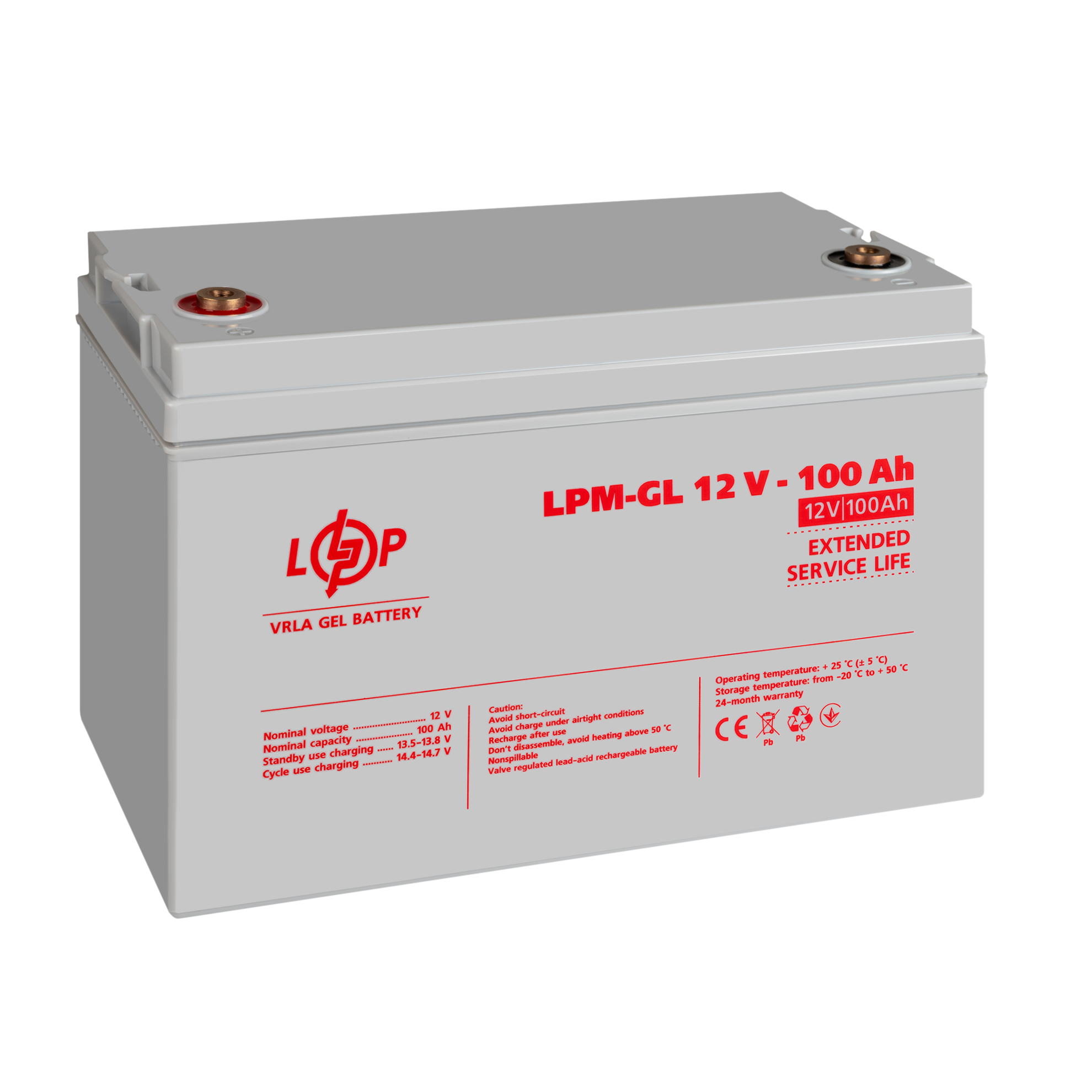 Аккумулятор гелевый LPM-GL 12V-100 Ah (3871) - фото 4