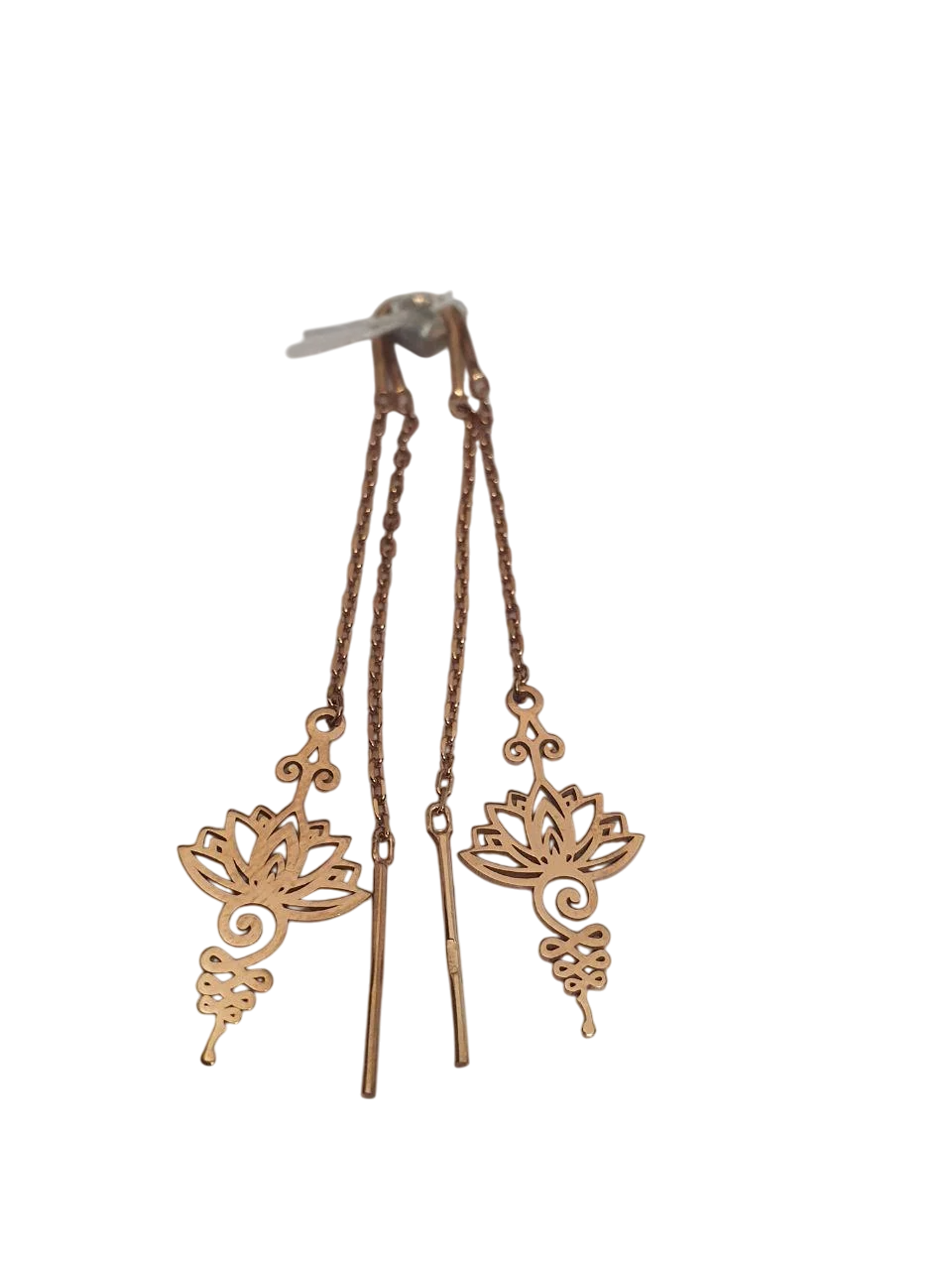 Сережки протяжки срібло Лотос позолота 925 проби (2582048364)