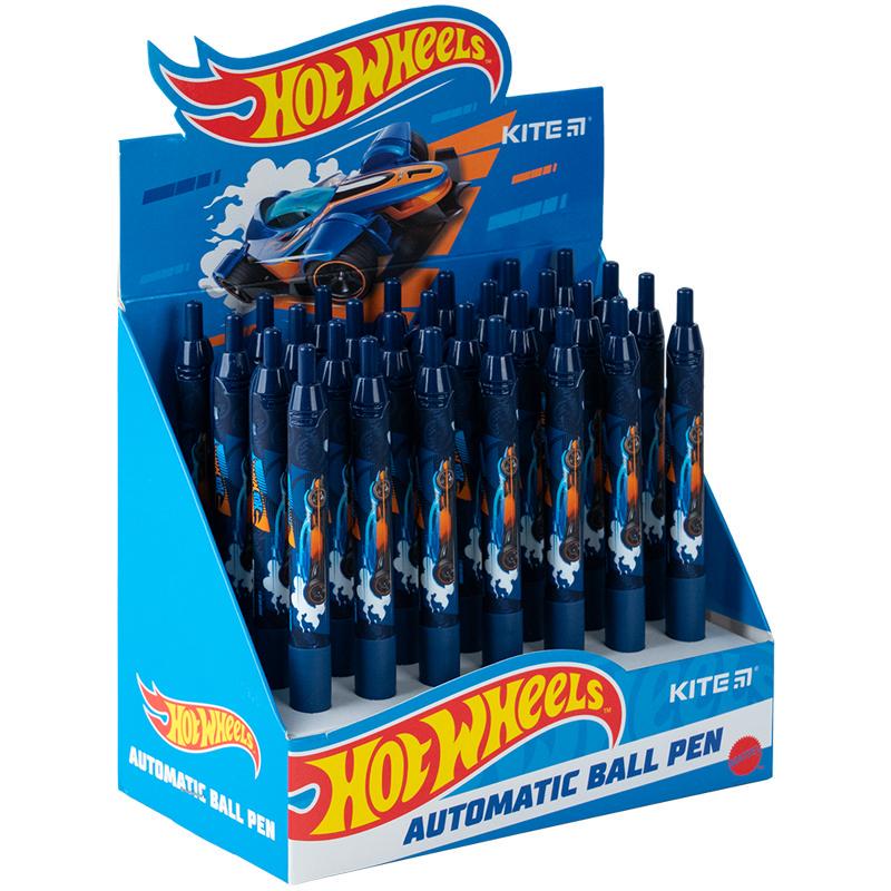 Ручка кулькова автоматична Hot Wheels HW24-039 пише синім 0,5 мм із гумовим грипом (17727499) - фото 2