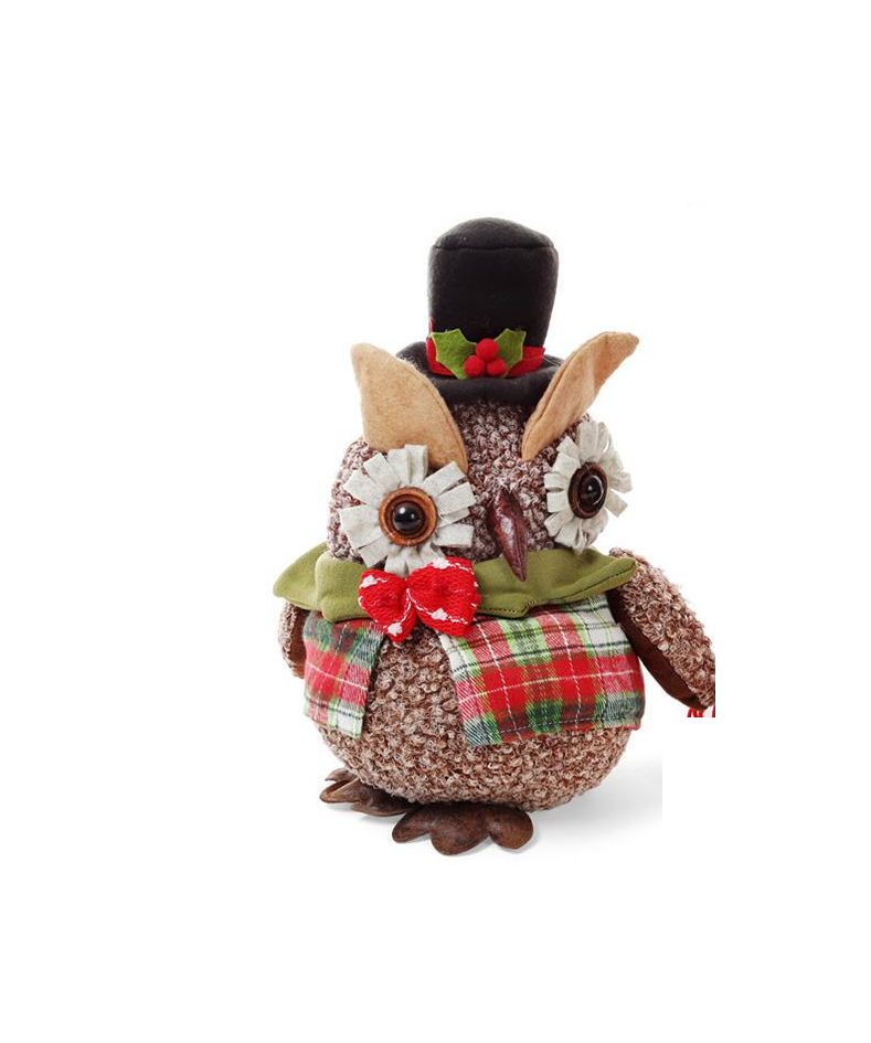 Новогодняя Игрушка мягкая Нарядная сова 30 см
