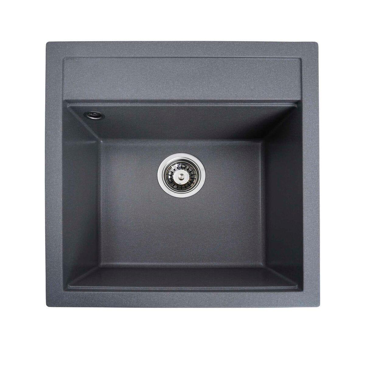 Мойка гранитная Valeso Fiesta 510х490 врезная прямоугольная Серый матовый (PLTM-SP000047324)