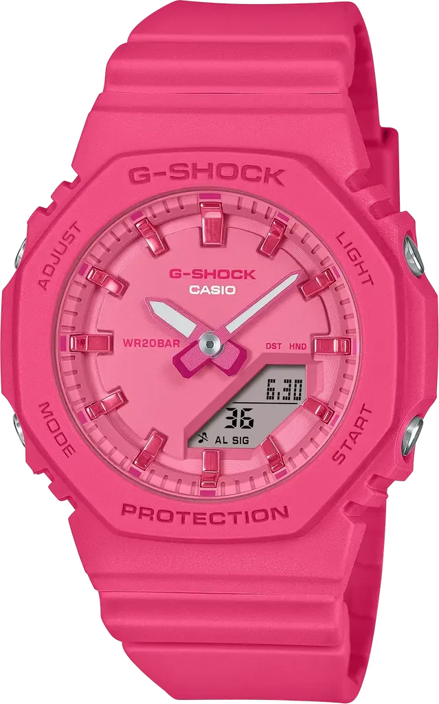 Наручные часы женские Casio G-Shock GMA-P2100PP-4AER ударопрочные с водозащитой 200 м и розовым циферблатом