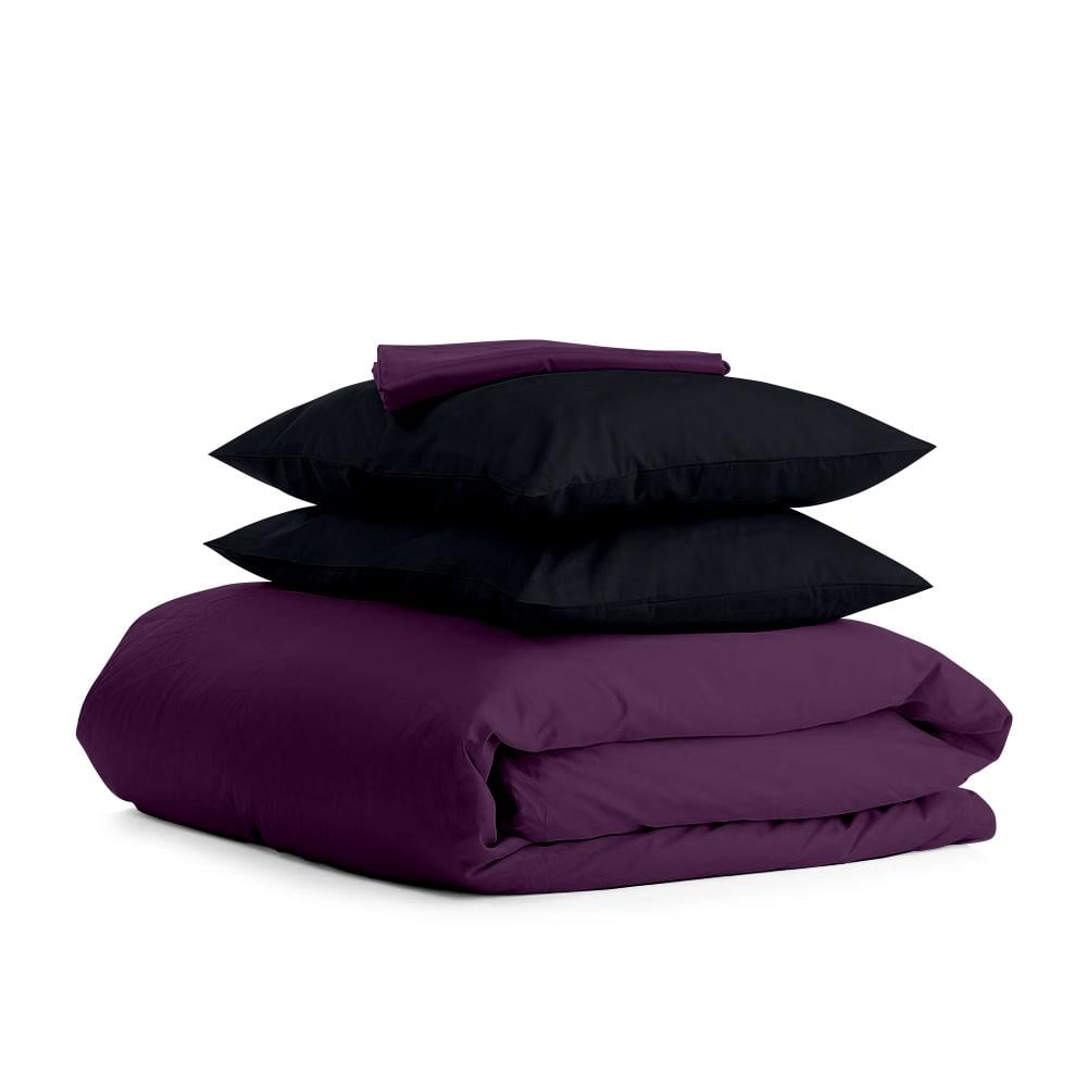 Комплект евро постельный Cosas Satin Violet Black-P 200х220 см (4822055368777)