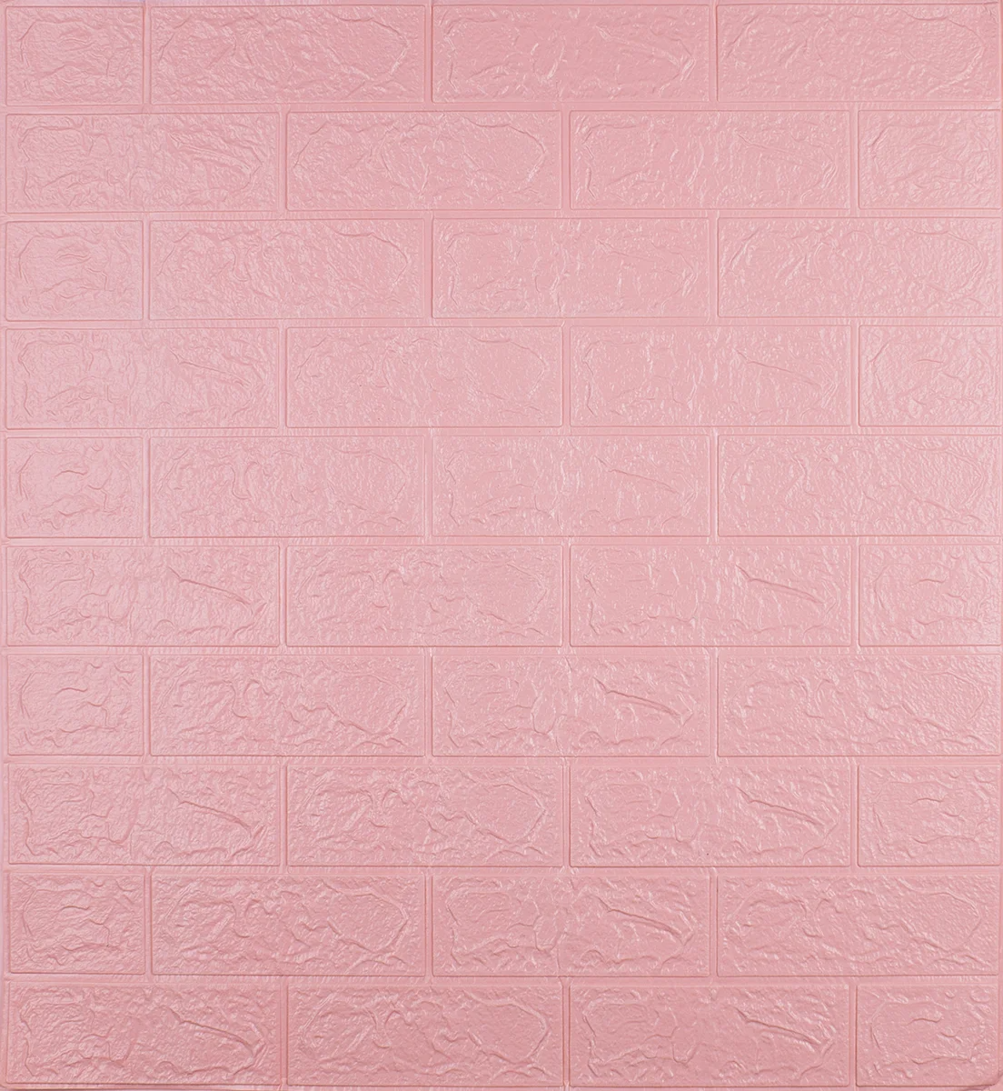 Самоклеюча 3D панель Sticker Wall декоративна під цеглу 700х770х3 мм Рожевий