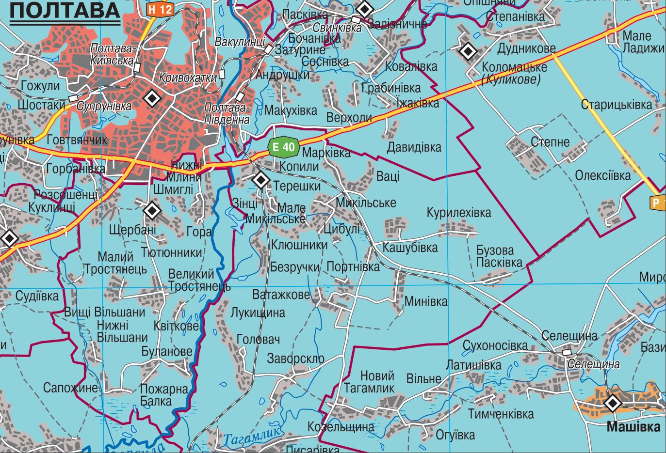 Карта Полтавской области административно-территориальное устройство М 1: 200 000 ламинированная бумага 125х112 см (4820114950529) - фото 2