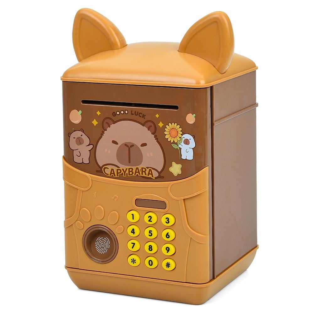 Копилка-сейф электронная затягивающая купюры с кодом и эффектами с капибарой (28052750)