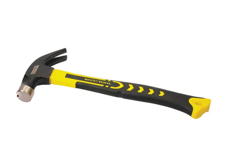 Молоток столярный MasterTool рукоятка с магнитным держателем из стекловолокна покрытие TRP 450 г (02-0705)