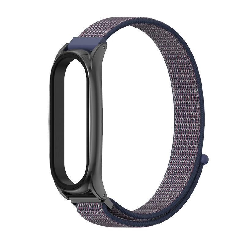 Ремешок для смарт-браслетов MiJobs Nylon Loop Plus для Xiaomi Mi Band 4/3 Синий/Черный (1381P)