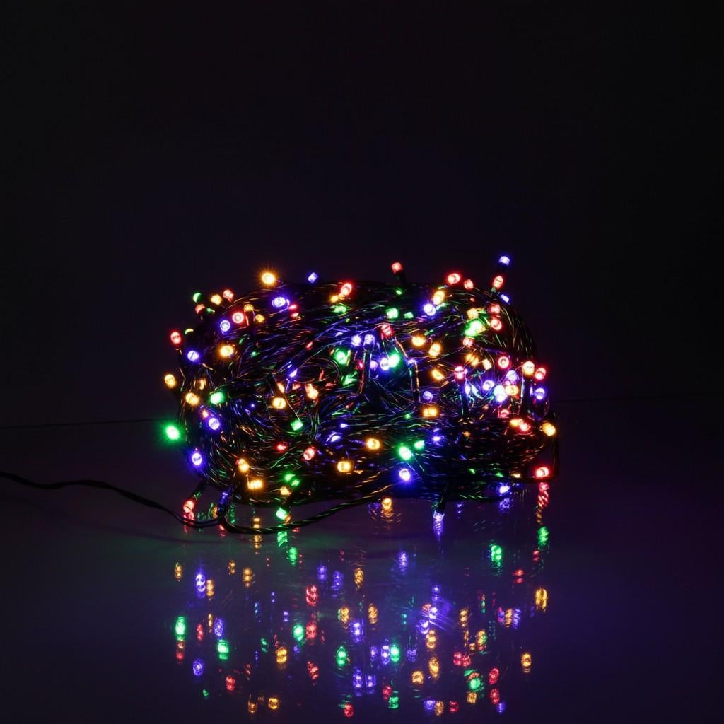 Гирлянда-нить уличная сетевая новогодняя 8 режимов 30 м 300LED IP65 Черный/Разноцветный (CF300L30MBML)