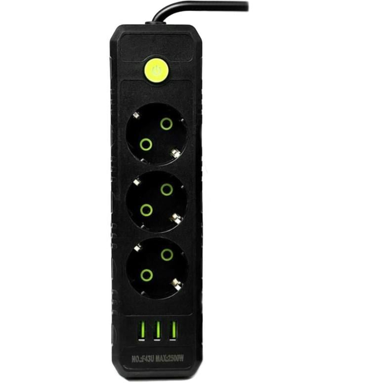 Подовжувач мережевий UA Power F43U Black (26815832)