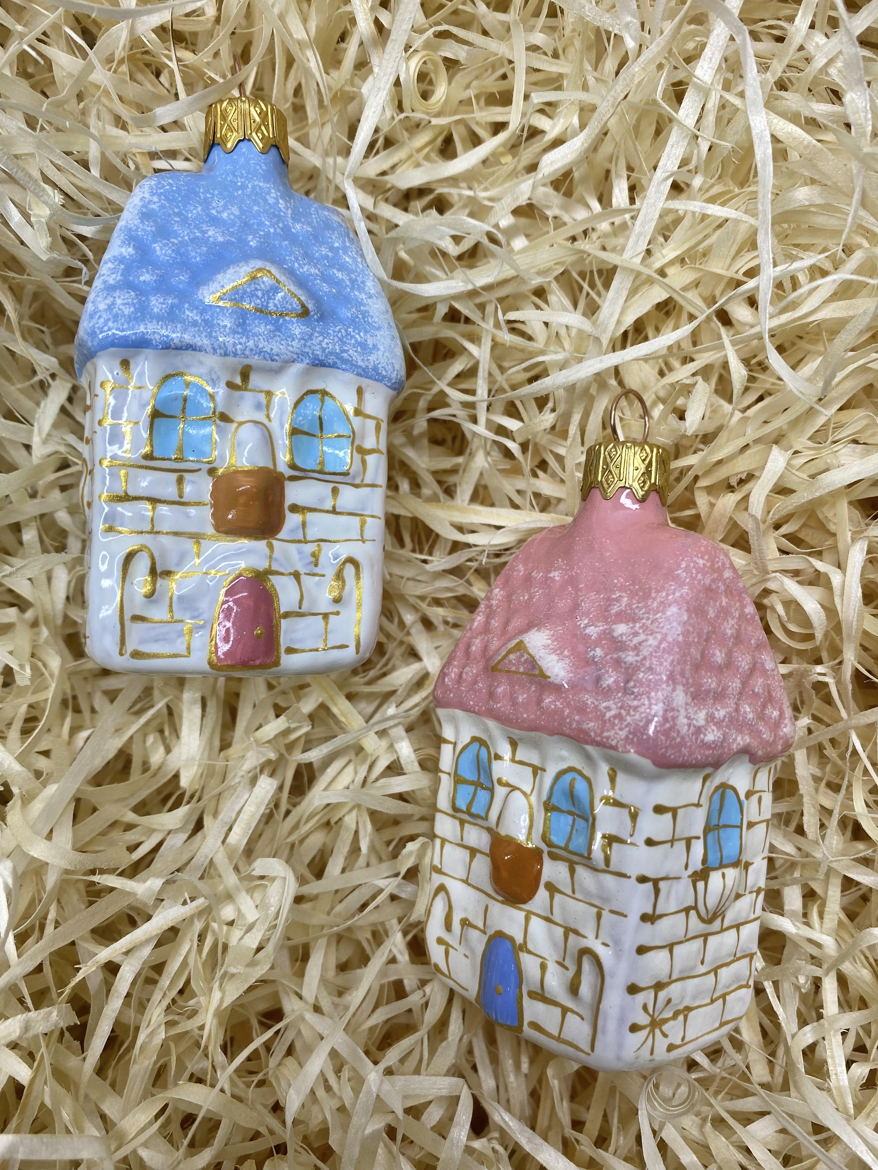 Прикраси на ялинку скляна Хатки великі 9,5х4,5 см 2 шт. (F-146) - фото 3 Прикраси на ялинку скляна Хатки великі 9,5х4,5 см 2 шт. (F-146) - фото 3