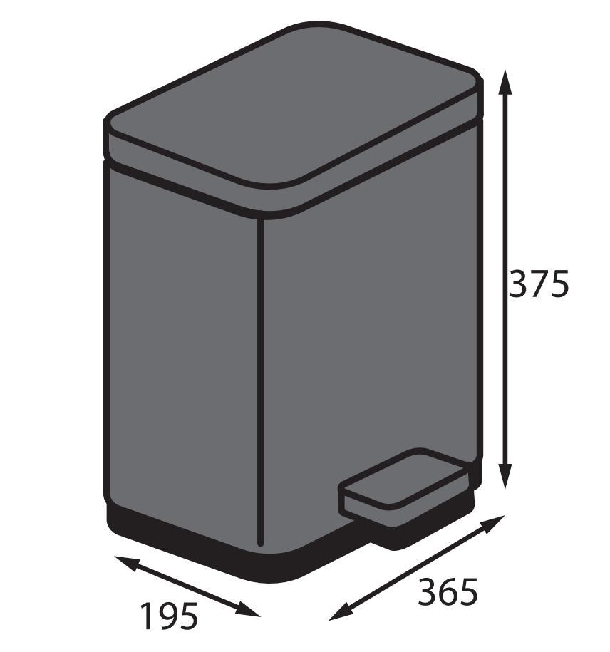 Відро для сміття KOER TC-010315-07 з плавним закриттям прямокутне 15 л Графіт (KR5604) - фото 4