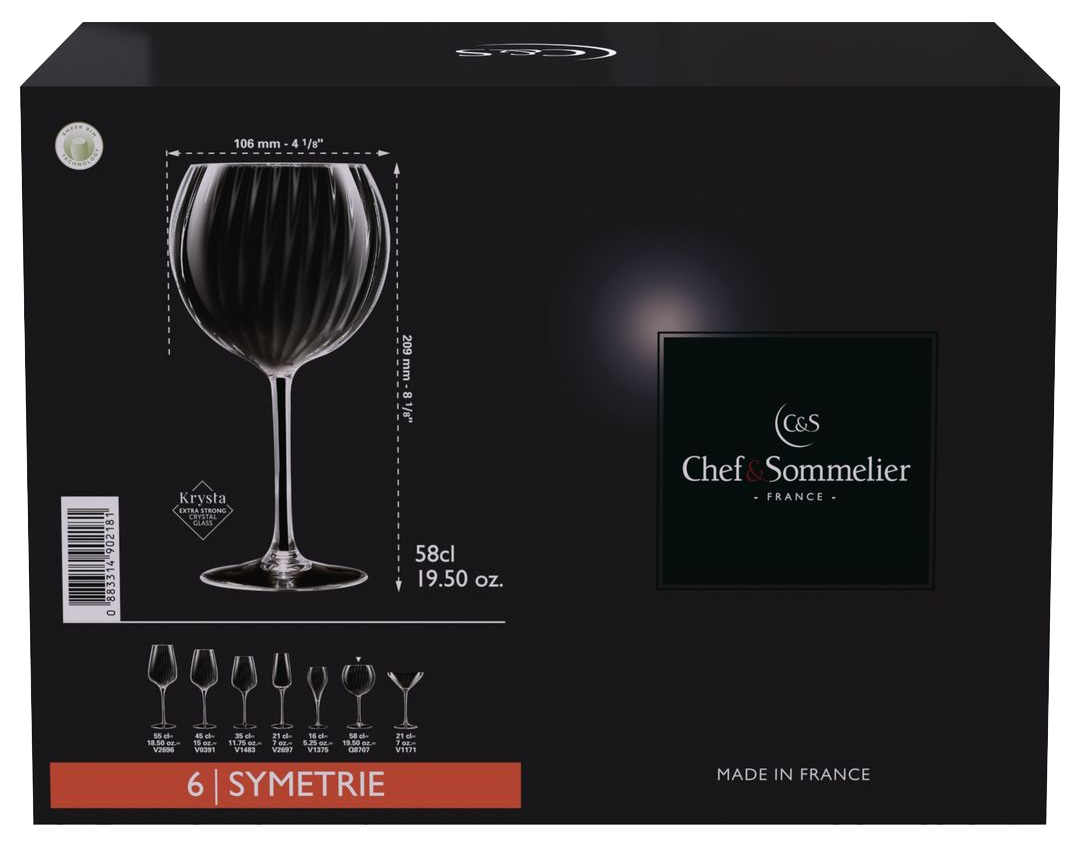 Набір келихів Chef&Sommelier SYMETRIE 6 шт. 580 мл (UG-Q8707/1) - фото 6 Набір келихів Chef&Sommelier SYMETRIE 6 шт. 580 мл (UG-Q8707/1) - фото 6